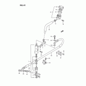 Схема вузла: Задній гальмівний циліндр Suzuki RMX250