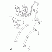 Схема вузла: Задній кронштейн (Model t/v/w/x/y/k1) Suzuki VS1400 Intruder 1400