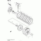 Схема вузла: Зчеплення для Suzuki DR-Z125 DR-Z125L