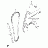 Схема узла: Цепь ГРМ & Натяжитель & Успокоитель для Suzuki DR200 DR200SE