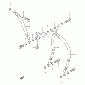 Схема вузла: Передній гальмівний шланг Suzuki RGV250