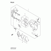 Схема узла: Передний тормозной суппорт для Suzuki AN650 Burgman (EU analogue of SkyWave)