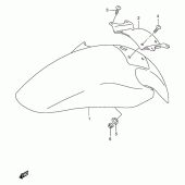 Схема вузла: Переднє крило (Gsf600st/sut/sv/suv/sw/suw/sx/sux) для Suzuki GSF600 Bandit