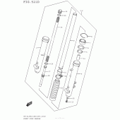 Схема узла: Вилка передней оси (Dr-Z125Ll5 E33) для Suzuki DR-Z125 DR-Z125