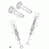 Схема вузла: Розподільний вал & Клапан для Suzuki DR-Z250