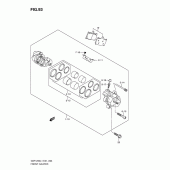 Схема вузла: Передній гальмівний супорт (Gsf1250al1 e21) для Suzuki GSF1250 Bandit