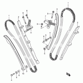 Схема вузла: Ланцюг ГРМ & Натягувач & Заспокоювач Suzuki VX800 VX800