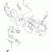 Схема вузла: Передній гальмівний супорт для Suzuki GS500