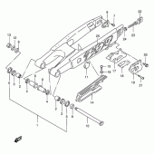 Схема вузла: Задній важіль підвіски (Model v) для Suzuki RM250