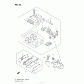 Схема вузла: Задній гальмівний супорт для Suzuki VL1500 Boulevard C90T BOSS