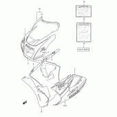 Схема вузла: Передній обтічник (Model n l99) для Suzuki RGV250