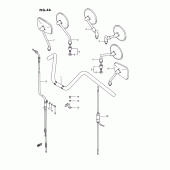 Схема узла: Руль & Тросики (See note) для Suzuki VS1400 Intruder 1400