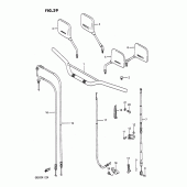 Схема узла: Руль & Тросики для Suzuki DR200 DR200