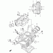 Схема вузла: Головка циліндра для Suzuki DR200 DR200SE