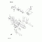 Схема узла: Копирный вал & Вилки & Вал переключения для Suzuki DR250