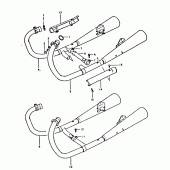 Схема вузла: Вихлопна система для Suzuki GSX400