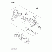 Схема узла: Задний тормозной суппорт (Sv650k8/uk8/sk8/suk8/k9/uk9/sk9/suk9/sl0/sul0) для Suzuki SV650