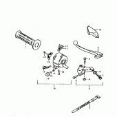 Схема узла: Левый пульт управления рулевой для Suzuki TS125