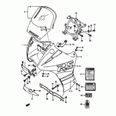 Схема вузла: Cowling-label (Model l 0nf) для Suzuki DR650 DR650RS