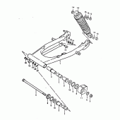Схема вузла: Задній важіль підвіски для Suzuki TS125