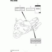 Схема вузла: Інформаційні наклейки (Gsx1300Ral6 E28) для Suzuki GSX1300 Hayabusa