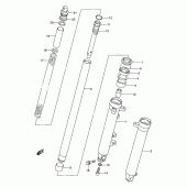 Схема узла: Передняя вилка (Model n/p/r/s/t) для Suzuki GS500