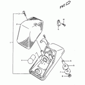 Схема узла: Задний фонарь (Стоп-сигнал) для Suzuki DR350