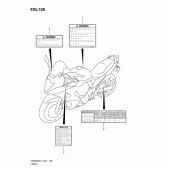 Схема вузла: Інформаційні наклейки (Gsx650ful1 e24) для Suzuki GSX650