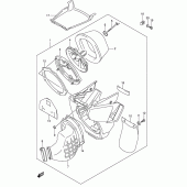 Схема узла: Воздушный фильтр (Model k4/k5/k6) для Suzuki RM125
