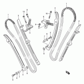 Схема вузла: Ланцюг ГРМ & Натягувач & Заспокоювач для Suzuki VL1500 Intruder C1500/ Boulevard C90