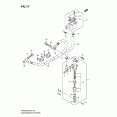 Схема вузла: Задній гальмівний циліндр (Gsf650k9/sk9/suk9/uk9/l0/sl0/sul0/ul0) для Suzuki GSF650 Bandit S
