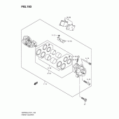 Схема вузла: Передній гальмівний супорт (Gsf650sl2 e21) для Suzuki GSF650 Bandit S