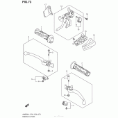 Схема вузла: Ручки керма (An650L4 E03) для Suzuki AN650 Burgman (EU analogue of SkyWave)
