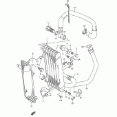 Схема вузла: Олійний охолоджувач для Suzuki DR650 DR650RSE