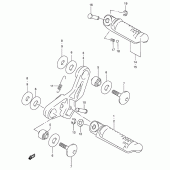 Схема узла: Подножки для Suzuki GSX600 Katana