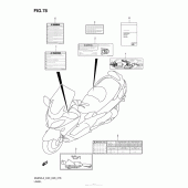 Схема узла: Информационные наклейки (An650L3 E33) для Suzuki AN650 Burgman (EU analogue of SkyWave)
