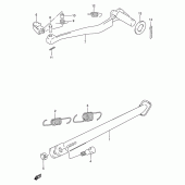 Схема вузла: Підніжка & Задне гальмо для Suzuki DR650 DR650RE