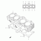 Схема вузла: Циліндр для Suzuki GSX250 Across