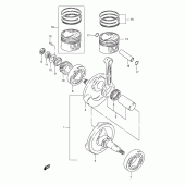 Схема узла: Коленчатый вал & Поршень для Suzuki DR125