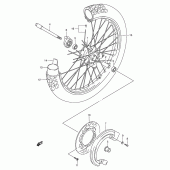 Схема узла: Переднее колесо (Model k) для Suzuki TS125