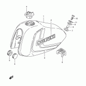 Схема узла: Топливный бак (E8,  e9,  e31,  e95,  model l p9) для Suzuki TS125