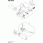 Схема вузла: Ручки керма (Vl1500Btl7 E28) для Suzuki VL1500 Boulevard C90 BOSS