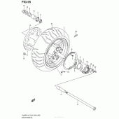 Схема вузла: Заднє колесо для Suzuki AN650 Burgman (EU analogue of SkyWave)
