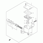 Схема вузла: Передній гальмівний циліндр Suzuki AN400 Burgman (EU analogue of SkyWave)