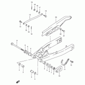 Схема вузла: Задній важіль підвіски для Suzuki TS125
