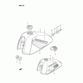 Схема вузла: Паливний бак (E9/p9) для Suzuki TS185