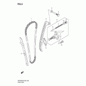 Схема узла: Цепь ГРМ & Натяжитель & Успокоитель для Suzuki DR200 DR200SE
