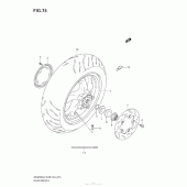 Схема вузла: Заднє колесо для Suzuki AN400 Burgman (EU analogue of SkyWave)