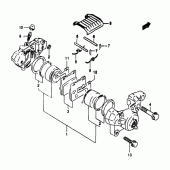 Схема вузла: Задній гальмівний супорт (Gsf1200sav/saw/sax/say) для Suzuki GSF1200 Bandit