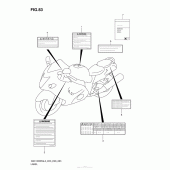 Схема вузла: Інформаційні наклейки (Gsx1300Ral3 E03) для Suzuki GSX1300 Hayabusa
